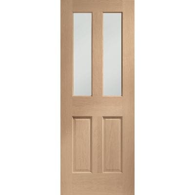 Malton Internal Oak Fire Door with Clear Glass - All Sizes