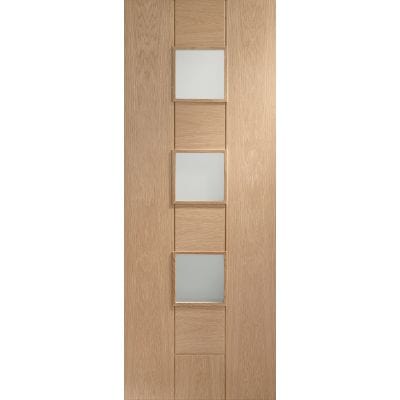 Messina Pre-Finished Internal Oak Door with Clear Glass