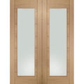 Palermo Internal Oak Rebated Door Pair with Clear Glass