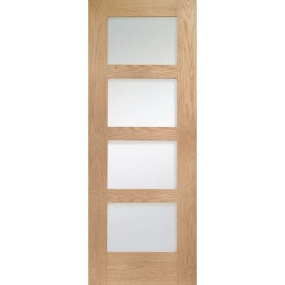 Shaker 4 Light Internal Oak Door with Obscure Glass