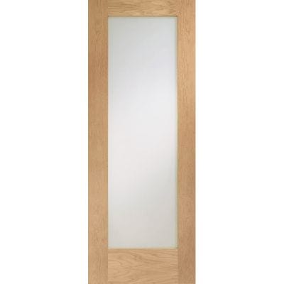 Pattern 10 Unfinished Internal Oak Door with Clear Glass