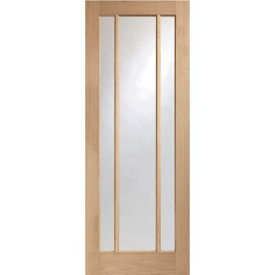 Worcester 3 Light Internal Oak Fire Door with Clear Glass