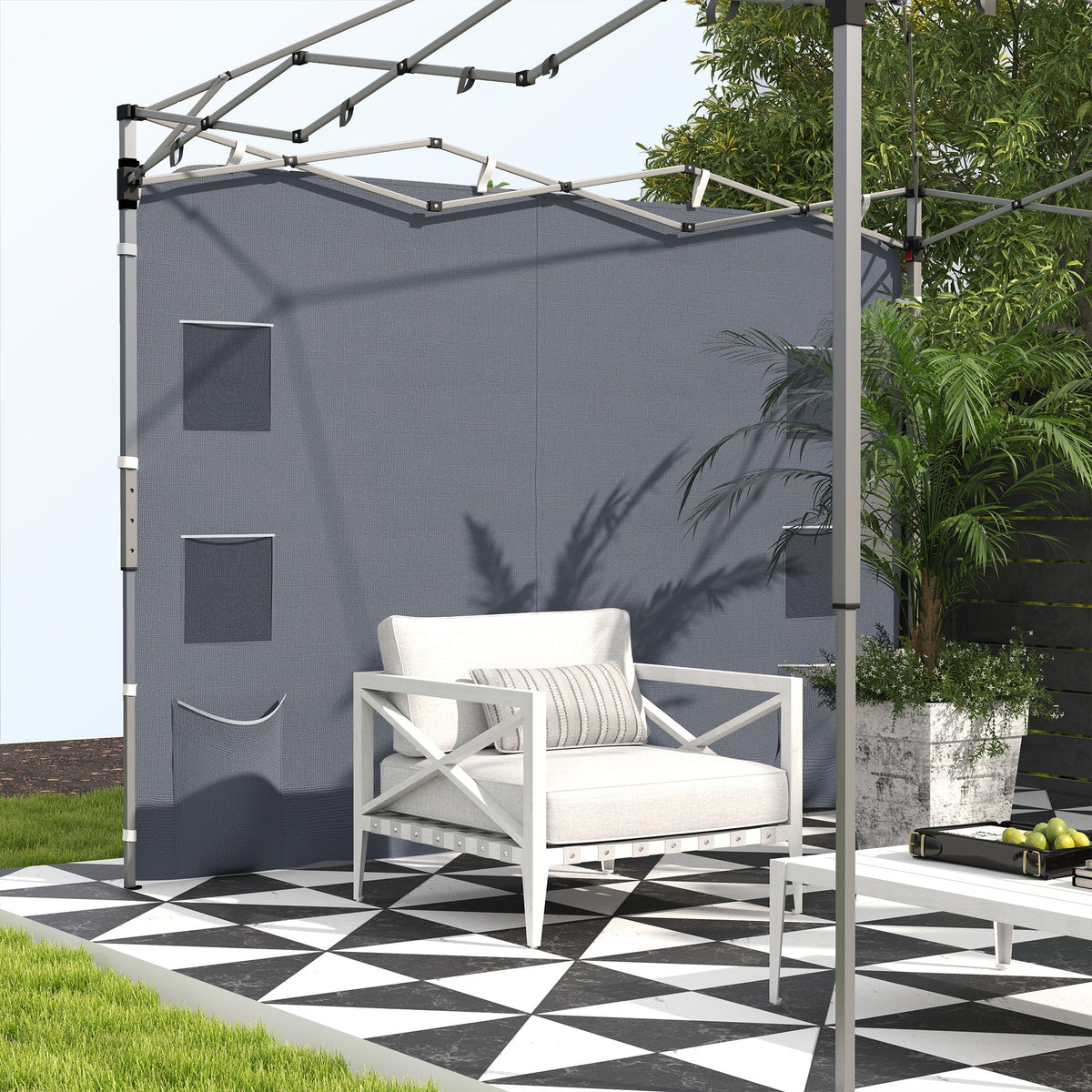 Canopy Sidewall Panel for 3 x 3m Straight Leg Pop Up Gazebos, 1 Pack Sidewall Only, Grey