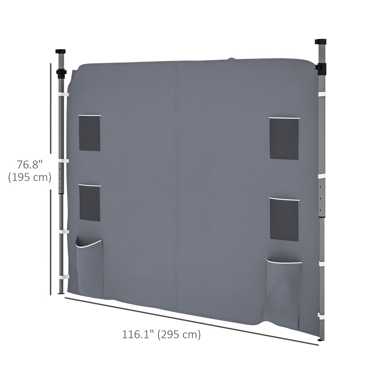 Canopy Sidewall Panel for 3 x 3m Straight Leg Pop Up Gazebos, 1 Pack Sidewall Only, Grey