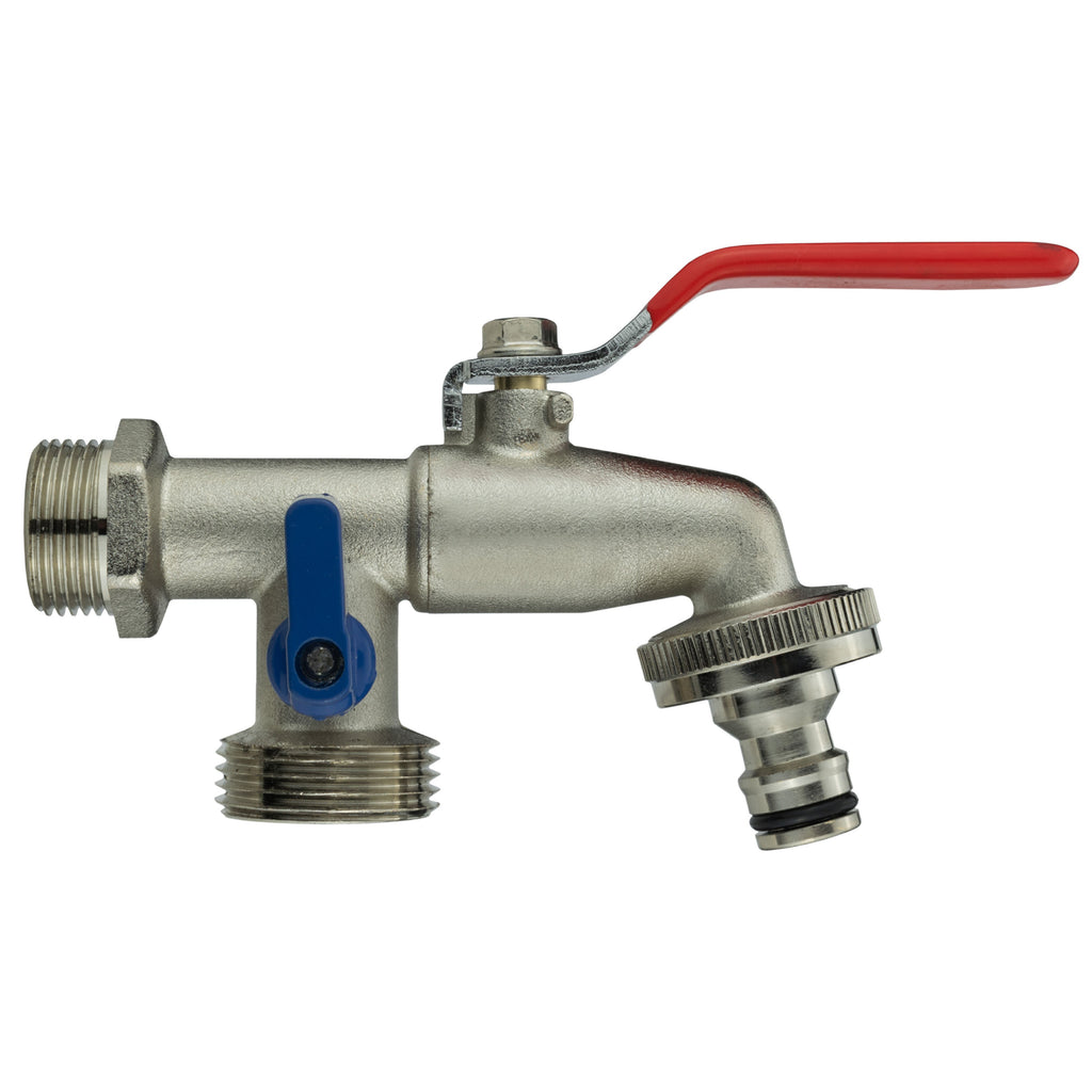 IBC 2” S60X6 Cap with Double Lever Tap and Max Flo Hose Connectors Set