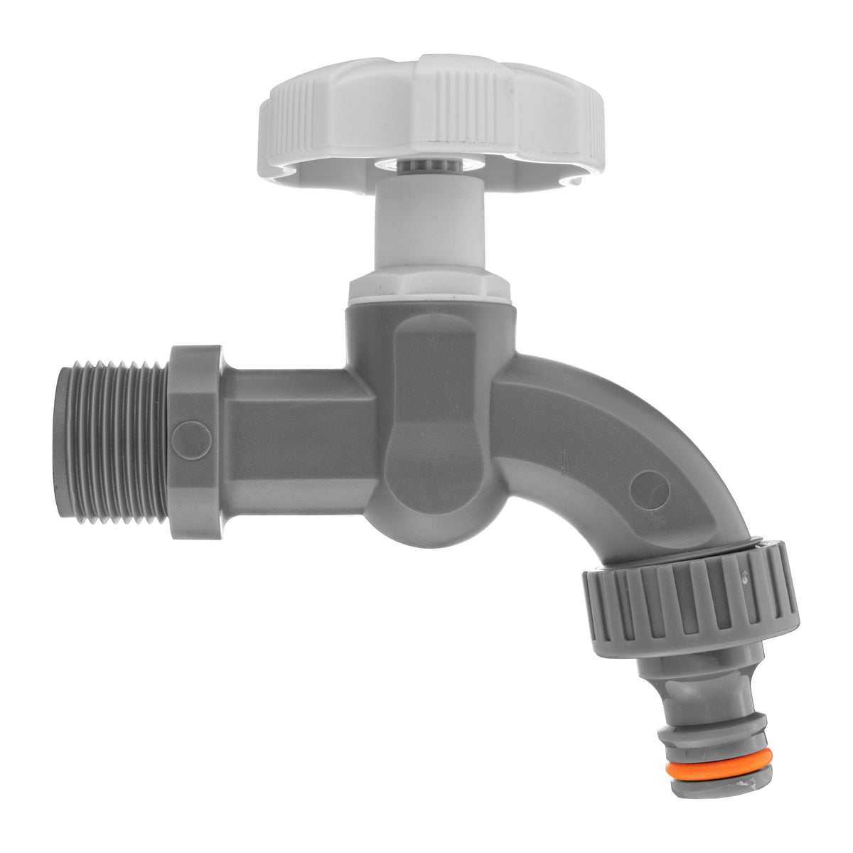 1/2" BSPM Plastic Tap, WL, Grey/White