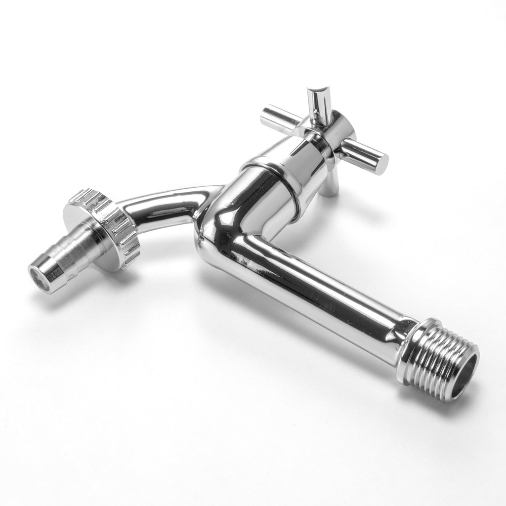 Water Butt Extension Kit 1/2" with Extended Brass Chrome Tap 1/2" Barb