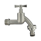 Wall Flange Kit 20mm MDPE + Bib Nickle Tap & Snap On