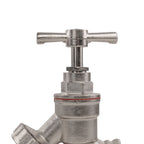 Garden Bib Tap Brass Nickle Plated 1/2" BSPM Inlet + Snap-On Male