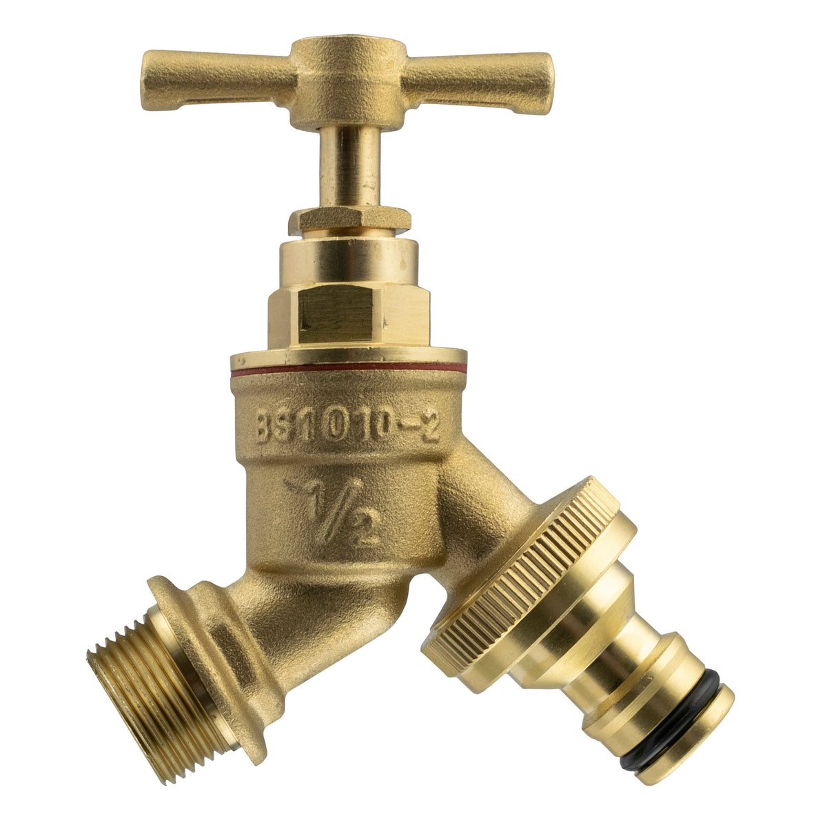 Wall Flange Kit 32mm MDPE - Brass Garden Tap Snap-On Male