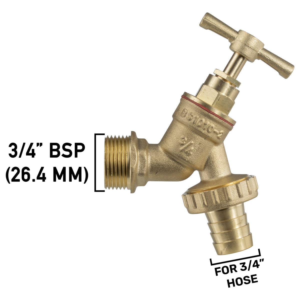 Wall Flange Kit 32mm MDPE - Brass Garden Tap 3/4" Barb