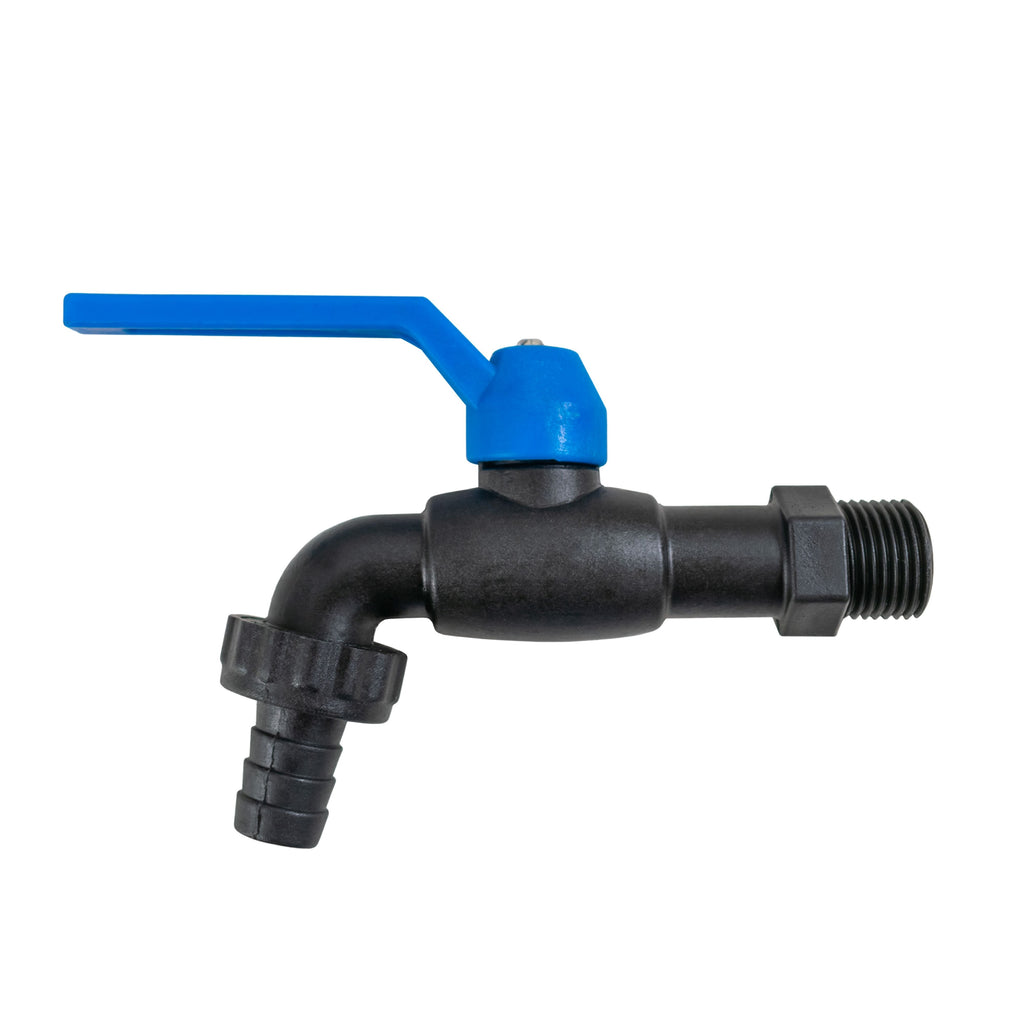 MDPE Tee 20mm and Nylon Garden Tap with Barb Outlet