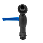 MDPE Tee 25mm and Nylon Garden Tap with Barb Outlet
