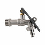 Water Butt Brass Kit 3/4" with Lever Tap Hose Barb and Lever Lock and Drill Bit