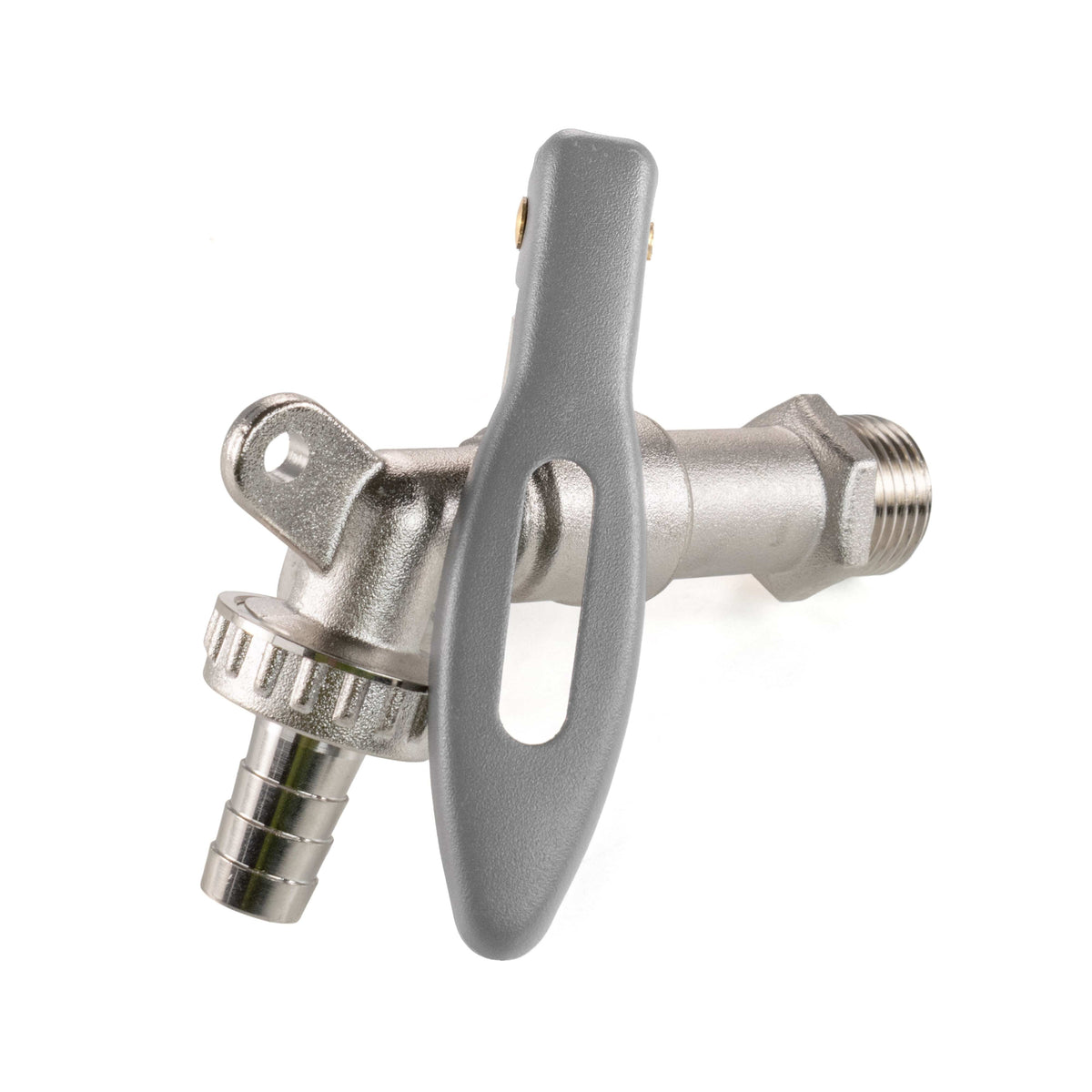 Water Butt Brass Kit 3/4" with Lever Tap Hose Barb and Lever Lock and Drill Bit