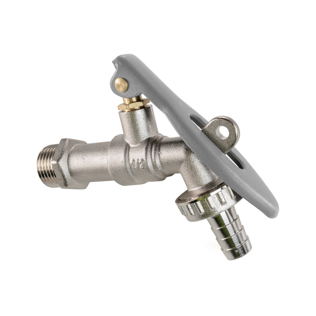 IBC 2" S60X6 - 1/2" BSP Cap with Lever Tap Hose Barb and Lever Lock