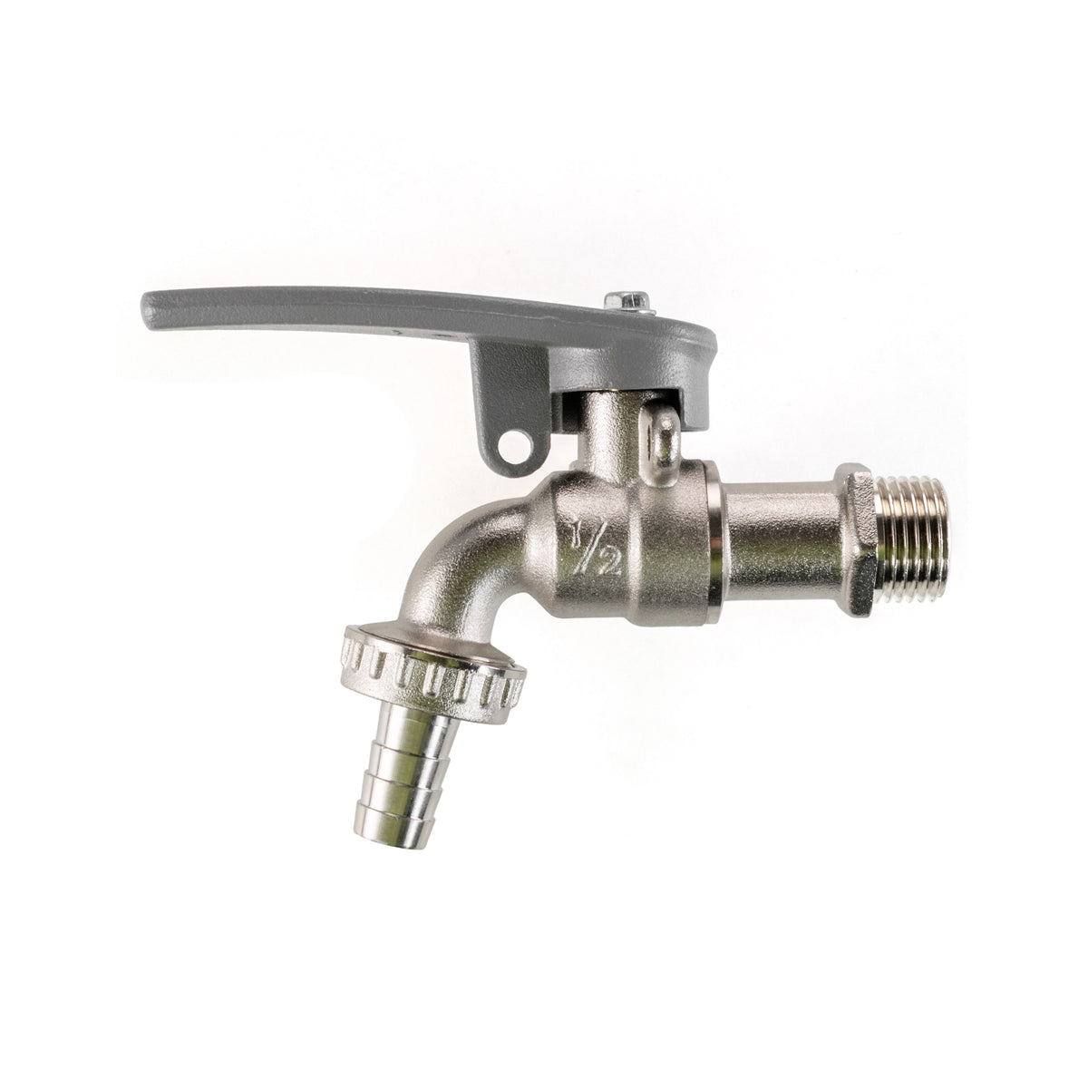IBC 2" S60X6 - 1/2" BSP Extender Adaptor with Lever Tap with Hose Barb and Side Lock