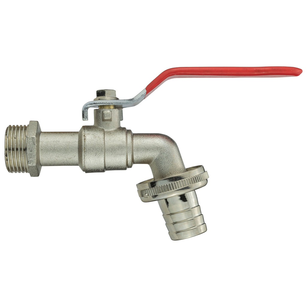 15mm Brass Wall Flange Kit with Barbed Lever Tap