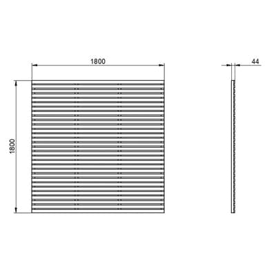 Forest 6ft x 6ft Contemporary Slatted Fence Panel - Anthracite Grey