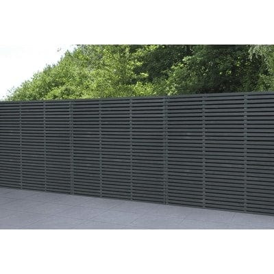 Forest 6ft x 6ft Contemporary Double Slatted Fence Panel - Anthracite Grey