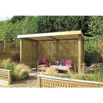 Retreat Garden Shelter with Venetian Panel Roof Covering