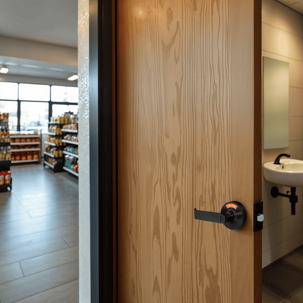 ADA Door Lock with Indicator in Matte Black - Left-Handed