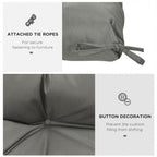 Garden Back Chair Cushion, Thick Patio Seat Cushion Pad with Backrest, Light Grey