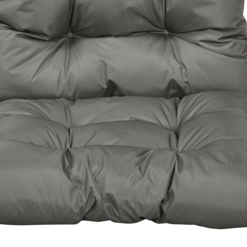 Garden Back Chair Cushion, Thick Patio Seat Cushion Pad with Backrest, Light Grey