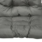 Garden Back Chair Cushion, Thick Patio Seat Cushion Pad with Backrest, Light Grey