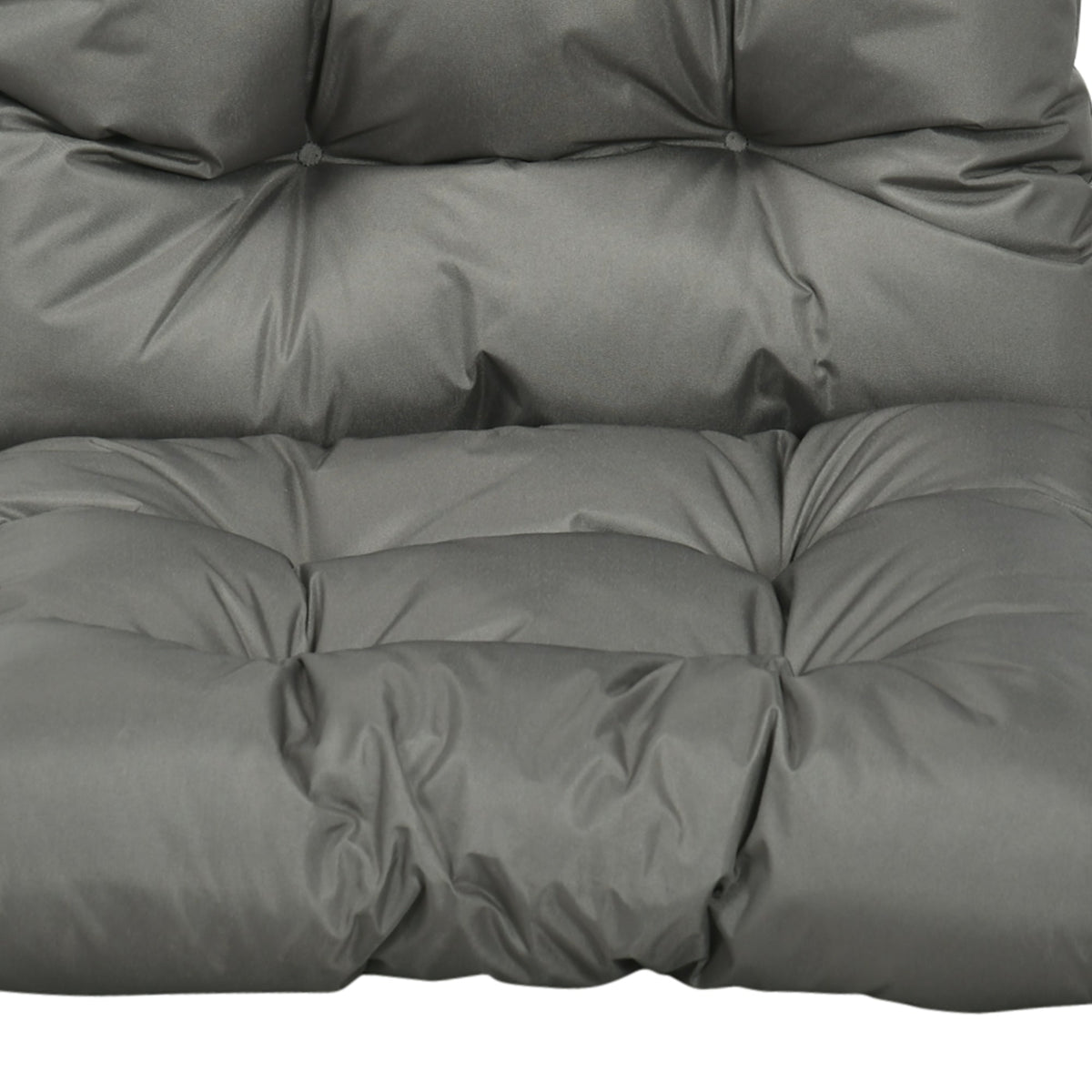 Garden Back Chair Cushion, Thick Patio Seat Cushion Pad with Backrest, Light Grey