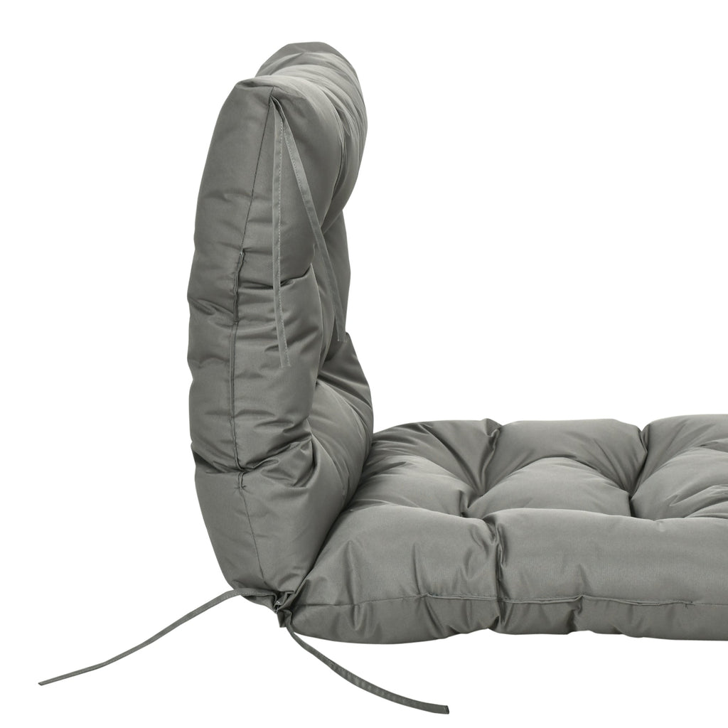 Garden Back Chair Cushion, Thick Patio Seat Cushion Pad with Backrest, Light Grey
