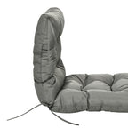 Garden Back Chair Cushion, Thick Patio Seat Cushion Pad with Backrest, Light Grey