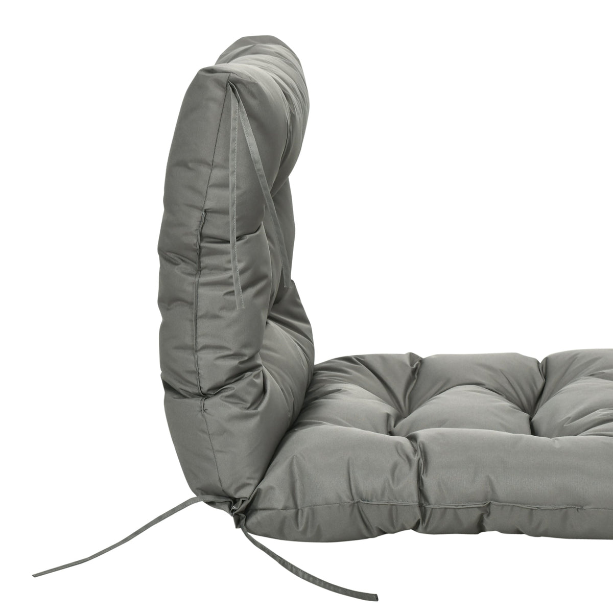 Garden Back Chair Cushion, Thick Patio Seat Cushion Pad with Backrest, Light Grey