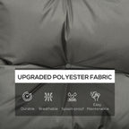 Garden Back Chair Cushion, Thick Patio Seat Cushion Pad with Backrest, Light Grey