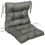 Garden Back Chair Cushion, Thick Patio Seat Cushion Pad with Backrest, Light Grey