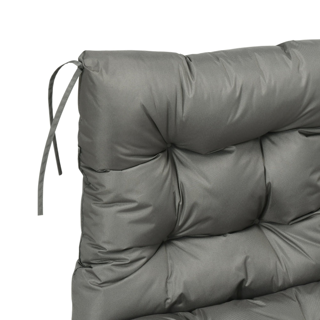 Garden Back Chair Cushion, Thick Patio Seat Cushion Pad with Backrest, Light Grey