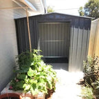 Globel Apex Metal Garden Shed - Anthracite Grey - All Sizes