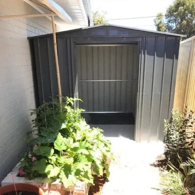 Globel Apex Metal Garden Shed - Anthracite Grey - All Sizes