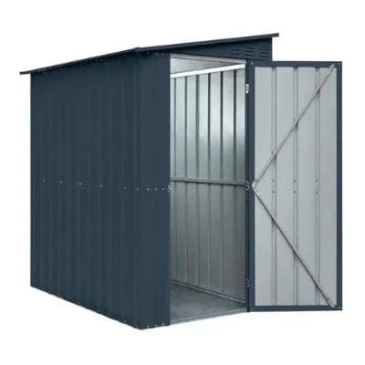 Globel Lean-To Metal Garden Shed - Anthracite Grey - All Sizes