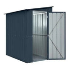 Globel Lean-To Metal Garden Shed - Anthracite Grey - All Sizes