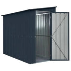 Globel Lean-To Metal Garden Shed - Anthracite Grey - All Sizes