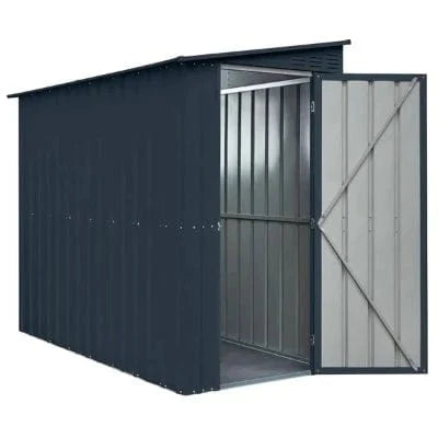 Globel Lean-To Metal Garden Shed - Anthracite Grey - All Sizes