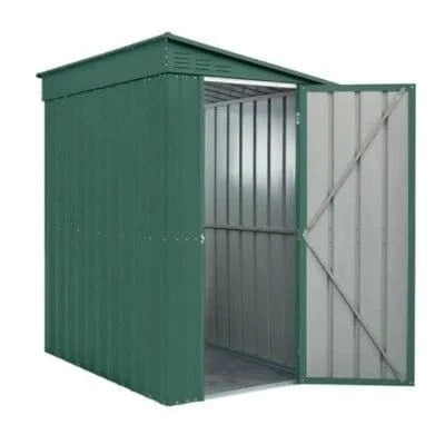 Globel Lean-To Metal Garden Shed - Green - All Sizes
