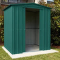 Globel Apex Metal Garden Shed - Green - All Sizes - Store More Garden Buildings