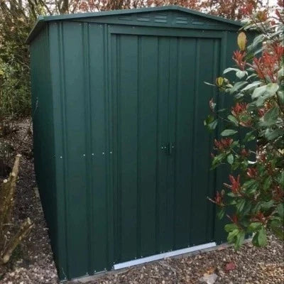Globel Apex Metal Garden Shed - Green - All Sizes