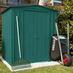 Globel Apex Metal Garden Shed - Green - All Sizes