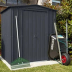 Globel Apex Metal Garden Shed - Anthracite Grey - All Sizes