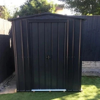 Globel Apex Metal Garden Shed - Anthracite Grey - All Sizes