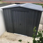 Globel Apex Metal Garden Shed - Anthracite Grey - All Sizes