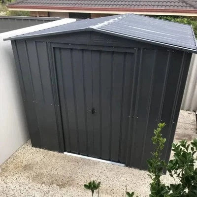 Globel Apex Metal Garden Shed - Anthracite Grey - All Sizes